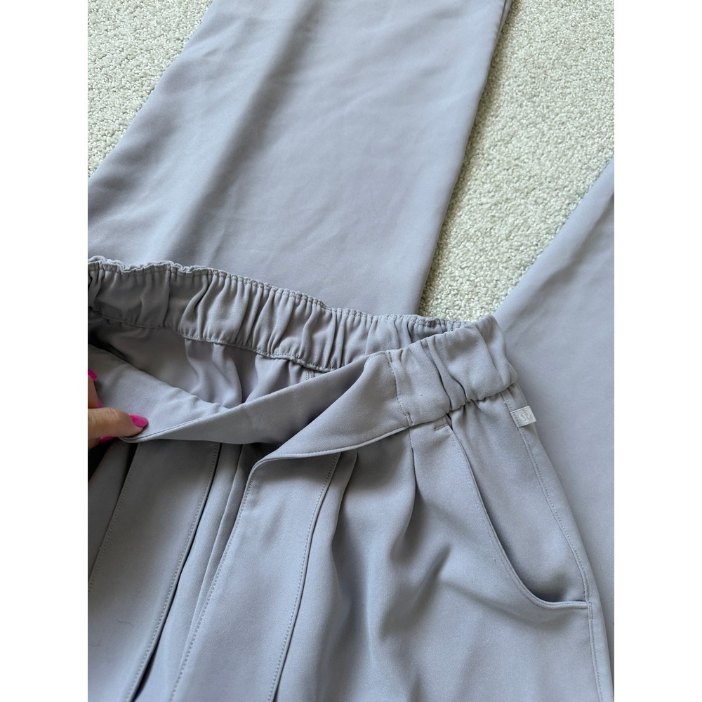 Lululemon Noir Pant Trouser Wide Leg Pant Women Size 4 Gray Pockets Silverscreen - Picture 7 of 12
